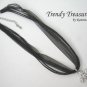 Clear Rhinestone Cross Pendant Necklace, Clear Swarovski Rhinestones, Black Ribbon