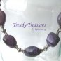 Purple Polished Agate Chunks Necklace, Statement, Free Earrings