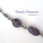 Purple Polished Agate Chunks Necklace, Statement, Free Earrings