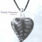 Black & White Swirl Glass Puffed Heart Pendant Necklace,#TrendyTreasuresByRamona
