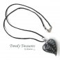 Black & White Swirl Glass Puffed Heart Pendant Necklace,#TrendyTreasuresByRamona