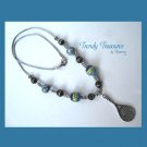 Turquoise Tennis Racquet Pendant,Cord Necklace,Ceramic,#TrendyTreasuresByRamona,