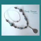Tennis Racquet Pendant,Cord Necklace,Ceramic,Blue,#TrendyTreasuresByRamona,
