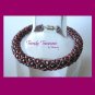 Gray & Red Pearl Crystal Woven Bracelet,Pearls,Crystals,#TrendyTreasuresByRamona