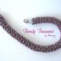 Gray & Red Pearl Crystal Woven Bracelet,Pearls,Crystals,#TrendyTreasuresByRamona