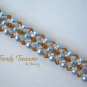 Light Blue Pearls & Crystals Woven Bracelet,Mother's Day Special,#TrendyTreasuresByRamona