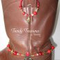 Red Vintage Style Boot Bling,Boot Bracelet & Earrings #TrendyTreasuresByRamona