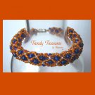 Blue & Orange Denver Broncos Woven Bracelet,Pearls,Crystals,#TrendyTreasuresByRamona