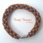 Blue & Orange Denver Broncos Woven Bracelet,Pearls,Crystals,#TrendyTreasuresByRamona