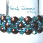 Coffe Brown Pearls & Turquoise Crystals Woven Bracelet,Price Reduced,#TrendyTreasuresByRamona