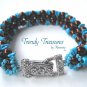Coffee Brown Pearls & Turquoise Miracle Beads Woven Bracelet,Price Reduced,#TrendyTreasuresByRamona