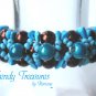 Coffee Brown Pearls & Turquoise Miracle Beads Woven Bracelet,Price Reduced,#TrendyTreasuresByRamona