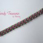 Lime Green Pearls & Hot Pink Crystals Woven Bracelet,Price Reduced,#TrendyTreasuresByRamona