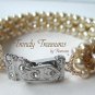 White Pearls & Gold Crystals Woven Bracelet,Special Price,#TrendyTreasuresByRamona