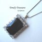Black Faceted Crystal Pendant,Prom,Sterling Silver Chain,Rhinestones,#TrendyTreasuresByRamona