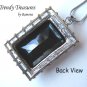 Black Faceted Crystal Pendant,Prom,Sterling Silver Chain,Rhinestones,#TrendyTreasuresByRamona