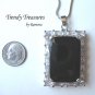 Black Faceted Crystal Pendant,Prom,Sterling Silver Chain,Rhinestones,#TrendyTreasuresByRamona