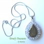 Peridot Faceted Teardrop Crystal Pendant,Sterling Silver Chain,Rhinestones,#TrendyTreasuresByRamona