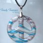 Peace Sign Lampwork Glass Pendant Necklace,Artisan Crafted,Ramona Beasley