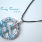 Peace Sign Lampwork Glass Pendant Necklace,Artisan Crafted,Ramona Beasley