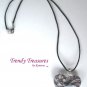 Puffy Heart Glass Pendant on Corded Necklace,#TrendyTreasuresByRamona