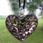Puffy Heart Glass Pendant on Corded Necklace,#TrendyTreasuresByRamona