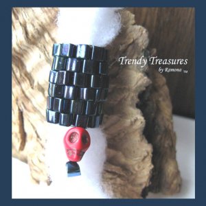 Iridescent Navy, Skull Charm, Dreadlock Sleeve, Dread Bead, Stock 556 #TrendyTreasuresByRamona