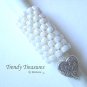 Iridescent White, Dreadlock Sleeve, Dread Bead, Heart Charm, Stock 551 #TrendyTreasuresByRamona