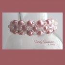 Pink Pearls & Clear Crystals Woven Bracelet,Mother's Day Special,#TrendyTreasuresByRamona