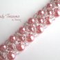 Pink Pearls & Clear Crystals Woven Bracelet,Mother's Day Special,#TrendyTreasuresByRamona