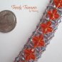 Purple & Orange Crystals Woven Bracelet,Special Price,#TrendyTreasuresByRamona