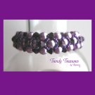 Purple Pearls & Crystals Crystals Woven Bracelet,Mother's Day Special,#TrendyTreasuresByRamona