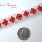 Clear & Red Crystals Woven Bracelet,Mother's Day Special Price,#TrendyTreasuresByRamona