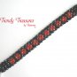 Black/Red Opaque Crystals Woven Bracelet,Mother's Day Special Price,#TrendyTreasuresByRamona