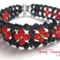 Black/Red Opaque Crystals Woven Bracelet,Mother's Day Special Price,#TrendyTreasuresByRamona