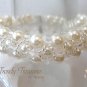 White Pearls & Clear Crystals Woven Bracelet, Mother's Day Special,#TrendyTreasuresByRamona