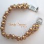 Gold Pearl & Purple Crystal Woven Bracelet,Price Reduced,#TrendyTreasuresByRamona