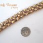 Gold Pearl & Purple Crystal Woven Bracelet,Price Reduced,#TrendyTreasuresByRamona