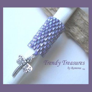 Iridescent Purple, Dreadlock Sleeve, Dread Bead, Dragonfly Charm, Stock 550 #TrendyTreasuresByRamona