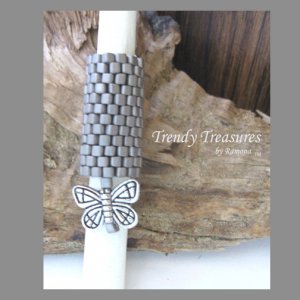 Slate Gray, Dreadlock Bead, Dread Sleeve, Butterfly Charm, Stock 549 #TrendyTreasuresByRamona