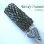 Iridescent Green,Red, Dreadlock Bead, Dread Sleeve, Heart Charm,Stock 548 #TrendyTreasuresByRamona