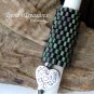 Iridescent Green,Red, Dreadlock Bead, Dread Sleeve, Heart Charm,Stock 548 #TrendyTreasuresByRamona