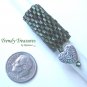 Iridescent Green,Red, Dreadlock Bead, Dread Sleeve, Heart Charm,Stock 548 #TrendyTreasuresByRamona