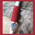 Bright Red, Dreadlock Bead, Dread Sleeve, Heart Charm, Stock 547 #TrendyTreasuresByRamona