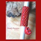 Bright Red, Dreadlock Bead, Dread Sleeve, Skull Charm, Stock 543 #TrendyTreasuresByRamona