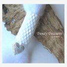 Iridescent White, Dreadlock Bead, Dread Sleeve, Heart Charm, Stock 542 #TrendyTreasuresByRamona