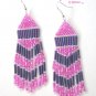 Hot Pink,Purple, Beaded Dangle Earrings,Love Pink, #TrendyTreasuresByRamona
