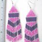 Hot Pink,Purple, Beaded Dangle Earrings,Love Pink, #TrendyTreasuresByRamona