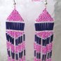 Hot Pink,Purple, Beaded Dangle Earrings,Love Pink, #TrendyTreasuresByRamona