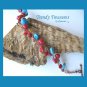 Crocheted Wire Bracelet, Turquoise, Coral, Copper, Artisan Crafted, Ramona Beasley